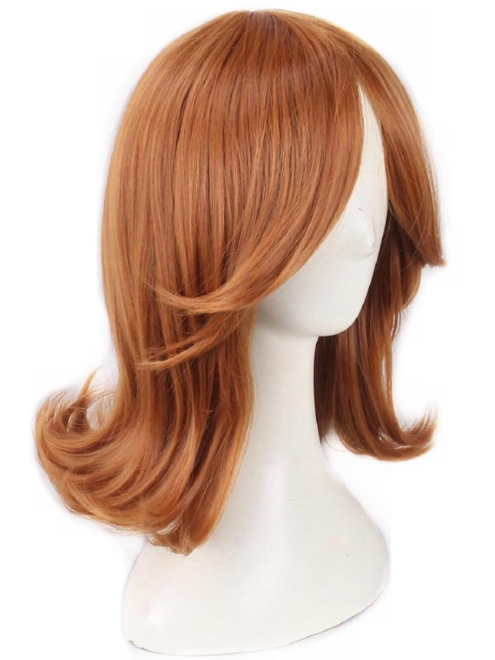 New FWHWJ Cosplay Wig - Brown, Light Copper Flip Bob